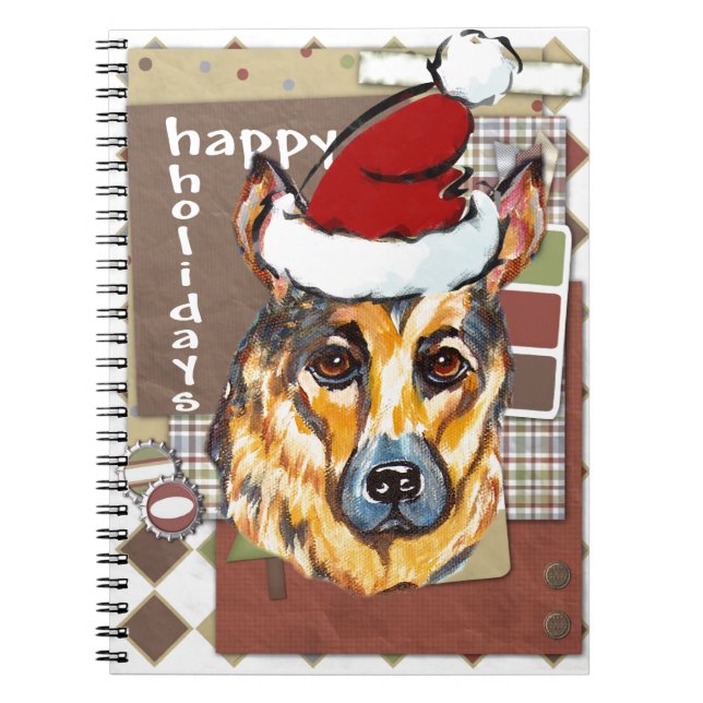 JUL TYSK SCHÄFERHUND ANTECKNINGSBOK (Framsidan)
