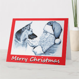 Jul Tysk Schäferhund och Tomte Kort