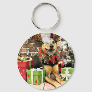 Jul - tysk schäferhund X - Bailey Nyckelring