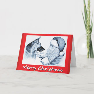 Jul tysk shepherd och tomte kort