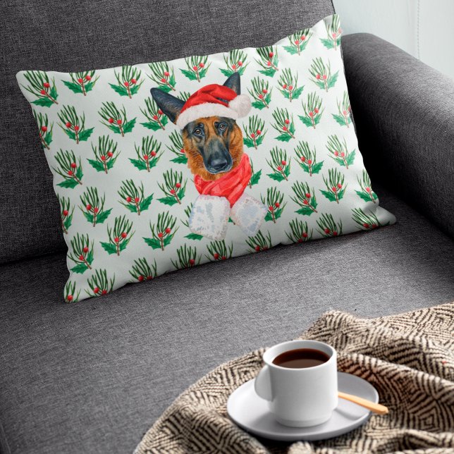 Jul Tysk Shepherd Tall Holiday Dekoration Prydnadskudde (Skapare uppladdad)