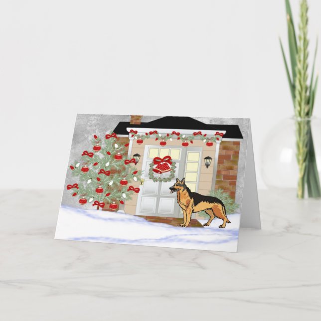 Jul-tyska shepherd helgkort (Framsida)
