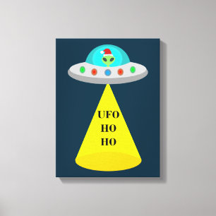 Jul UFO Ho Ho Alien flight saucer Canvastryck