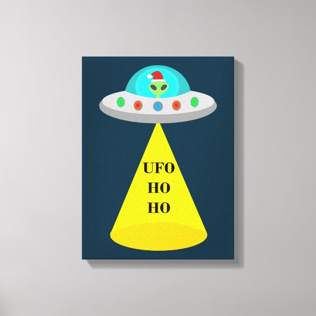 Jul UFO Ho Ho Alien flight saucer Canvastryck (Framsida)