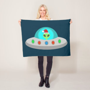 Jul UFO Ho Ho Alien flight saucer Fleecefilt