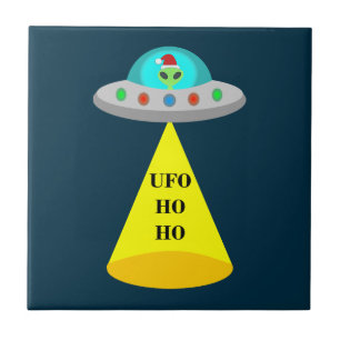 Jul UFO Ho Ho Alien flight saucer Kakelplatta