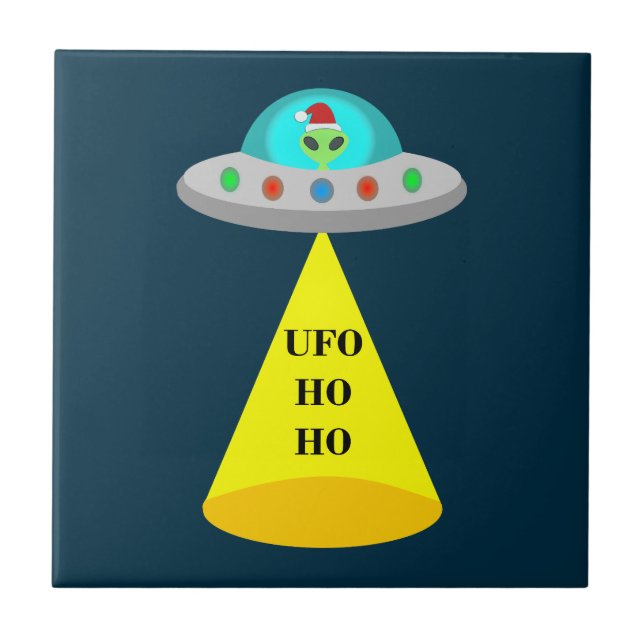 Jul UFO Ho Ho Alien flight saucer Kakelplatta (Framsidan)