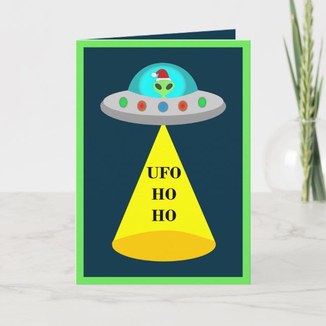 Jul UFO Ho Ho Alien flight saucer Kort (Framsida)