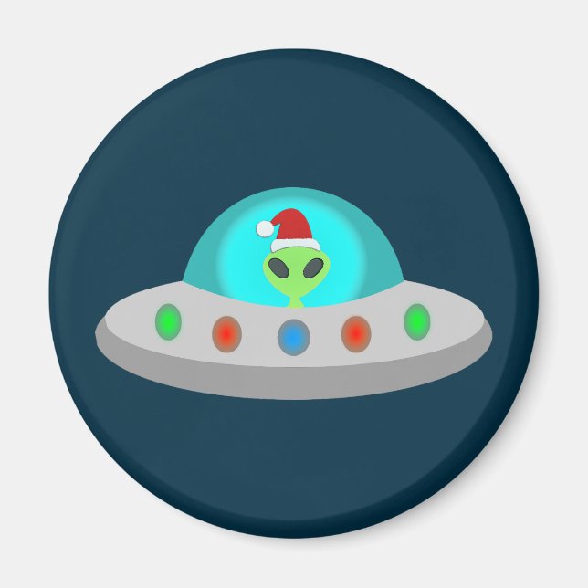 Jul UFO Ho Ho Alien flight saucer Magnet (Framsidan)