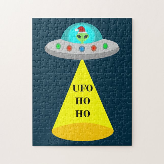 Jul UFO Ho Ho Alien flight saucer Pussel (Vertikal)