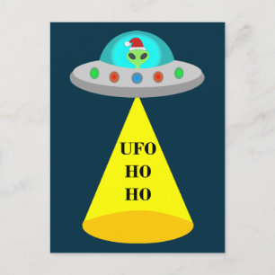 Jul UFO Ho Ho Alien flight saucer Vykort