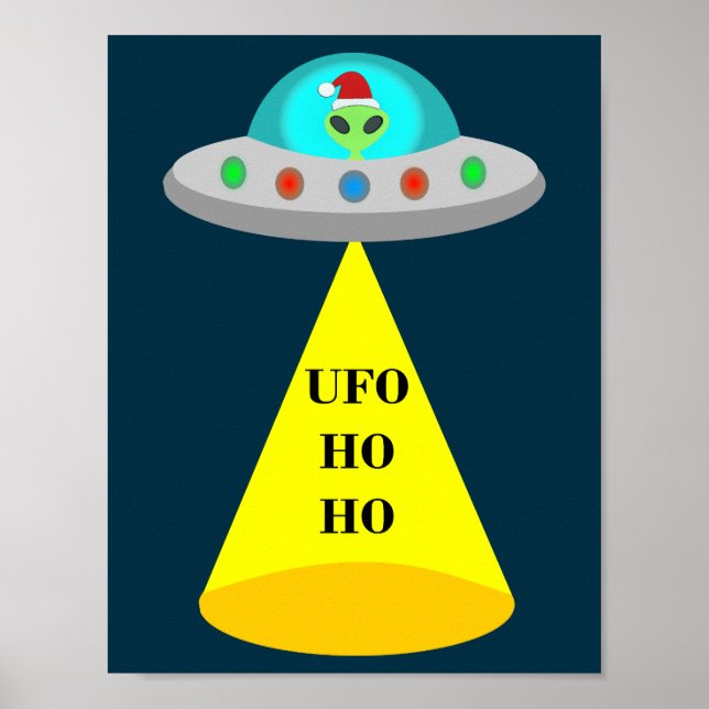 Jul UFO Ho Ho utomjording flyande skål Poster (Framsidan)