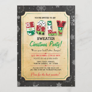 Jul: Uggig Jumper Party Middag Inbjudan