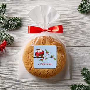 Jul Uggla Fyrkantigt Klistermärke