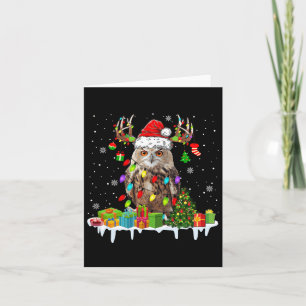 Jul Uggla Kute Jul Ljus Reindeer Santa Kort