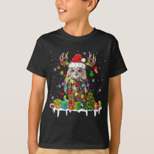 Jul Uggla Kute Jul Ljus Reindeer Santa T Shirt