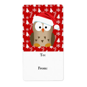 Jul Uggla med Santa Hat Fraktsedel