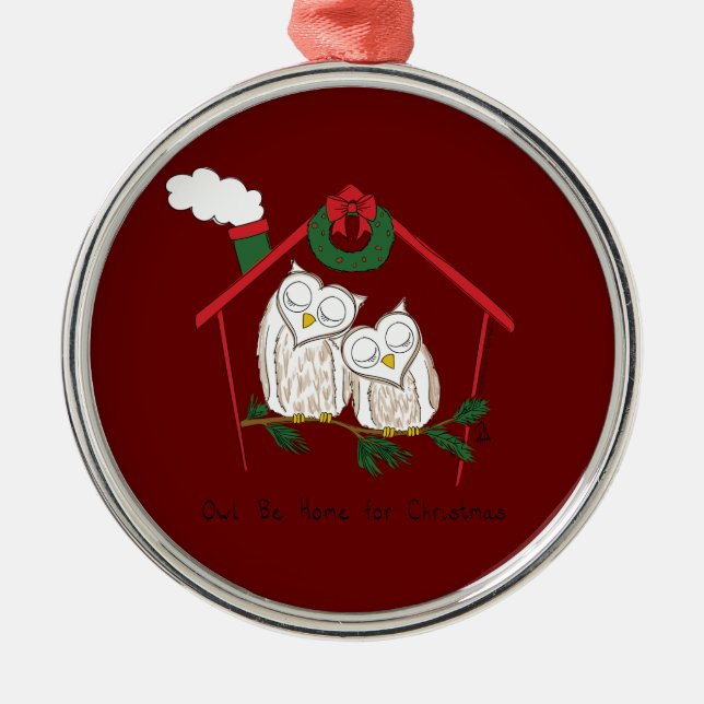 Jul Uggla ska vara hemort Julgransprydnad Metall (Framsidan)