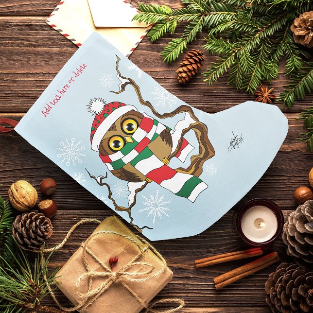 Jul Uggla Träd Ornaments Stor Julstrumpa (Skapare uppladdad)