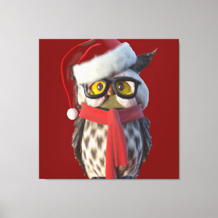 Jul Uggla Wearing Santa Costume och Red Scarf Canvastryck