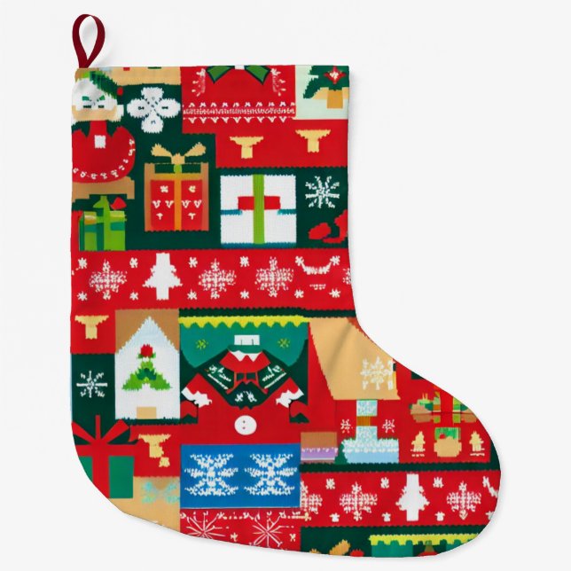 Jul Ugly Sweater 1 Stor Julstrumpa (Framsidan)