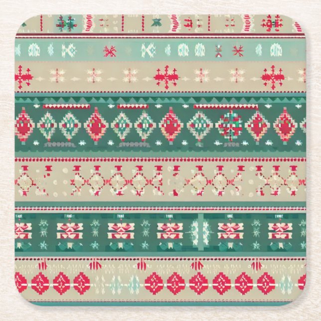 Jul Ugly Sweater 2 Underlägg Papper Kvadrat (Framsidan)