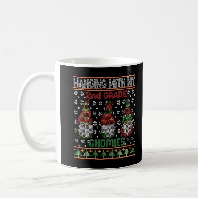 Jul Ugly Sweater 2nd Teacher Gnomies T-Shirt Kaffemugg (Vänster)
