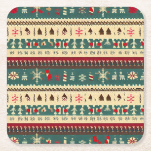 Jul Ugly Sweater 5 Underlägg Papper Kvadrat