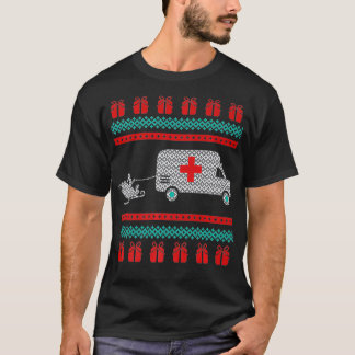 Jul Ugly Sweater Ambulance Akut EMT San T Shirt