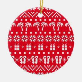 Jul Ugly Sweater Beach Älskare Julgransprydnad Keramik