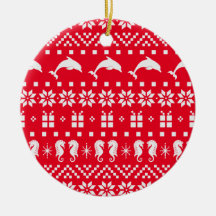 Jul Ugly Sweater Dolphins and Seahorse