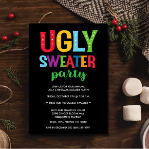 Jul Ugly Sweater Office Vuxen Party Inbjudningar