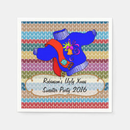 Jul Ugly Sweater Party Personlig Pappersservett