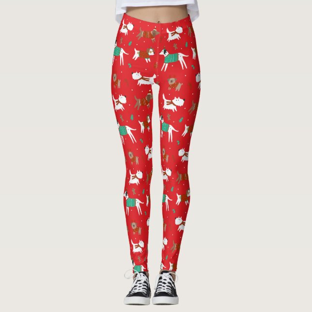 Jul Ugly Sweater Pet Leggings (Framsida)