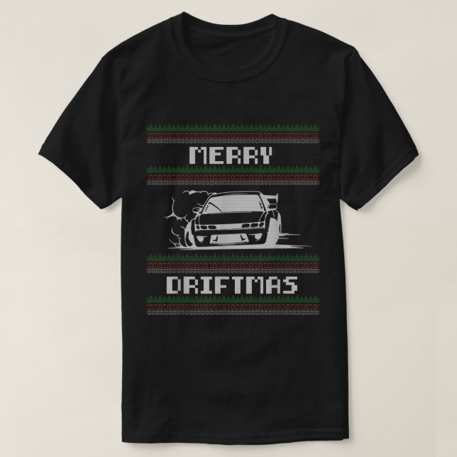 Jul Ugly Sweater Pun Merry Driftmas Car Dri T Shirt (Design framsida)