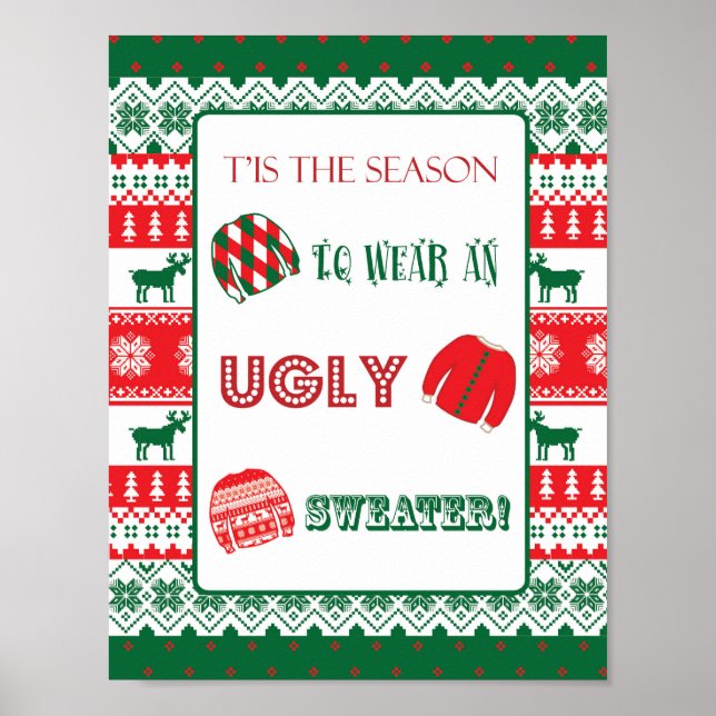 Jul - Ugly Sweater - Tacky - Underteckna Poster (Framsidan)