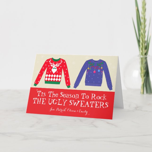 Jul Ugly Sweaters Helgkort (Framsida)
