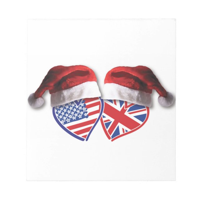 Jul UK USA Patriotic Heats Anteckningsblock (Framsida)