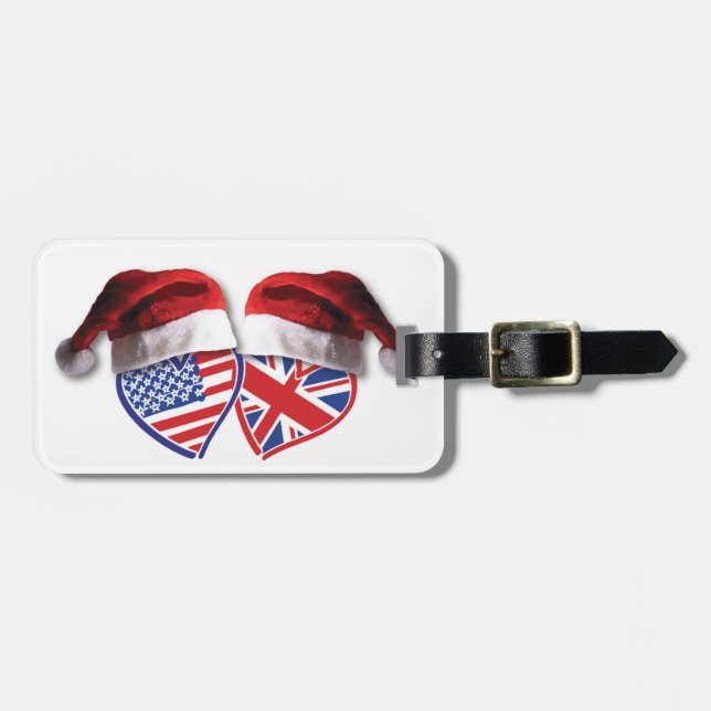 Jul UK USA Patriotic Heats Bagagebricka (Horisontell Framsida)