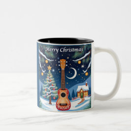 Jul Ukulele Musical Instrument Music Winter Två-Tonad Mugg