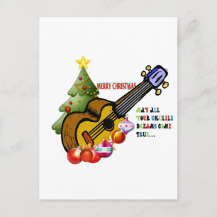 jul Ukulele Shirt Helg Vykort