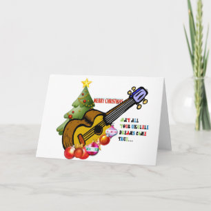 jul Ukulele Shirt Helgkort