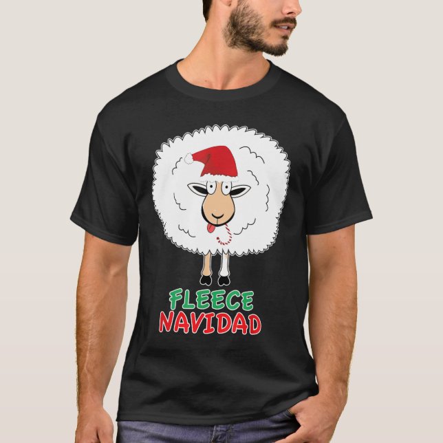 Jul Ull Navidad Funny Pun Sheep Lov T Shirt (Framsida)