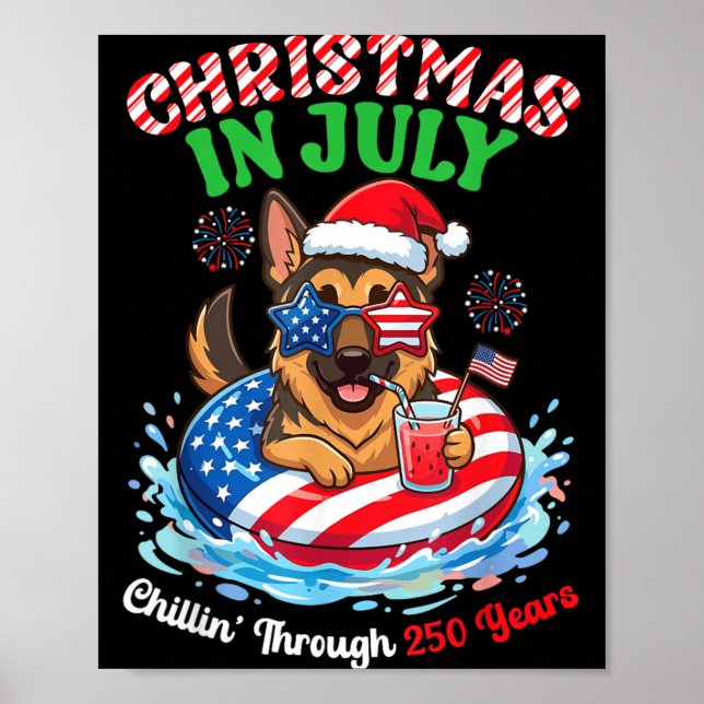 Jul Uly tysk schäferhund chillar igenom Poster (Framsidan)