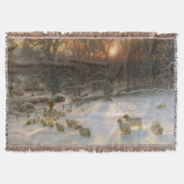 Jul under den Snö som kammat Grenar Filt