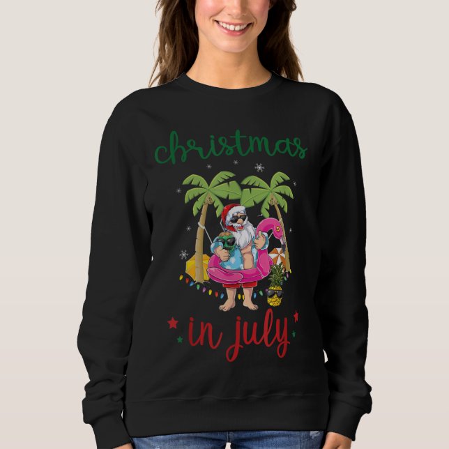 Jul under klänning i juli Handflatan Träd Coconut  T Shirt (Framsida)