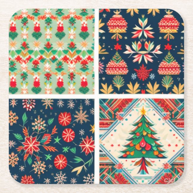 Jul Underlägg Papper Kvadrat (Framsidan)