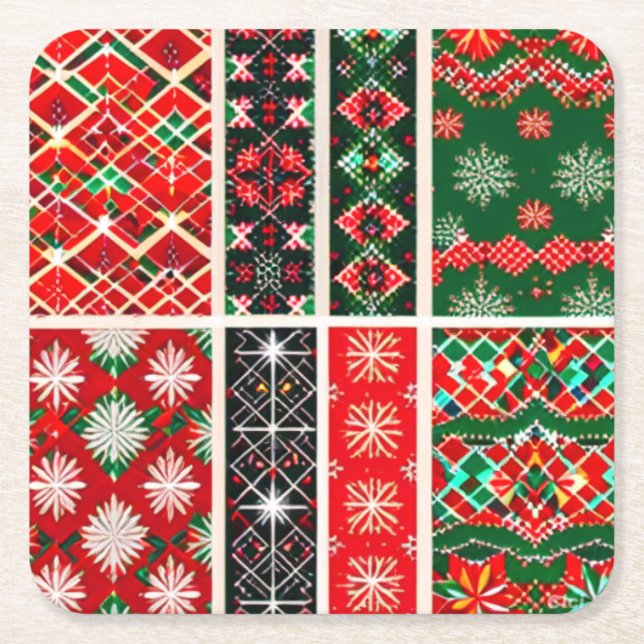 Jul Underlägg Papper Kvadrat (Framsidan)