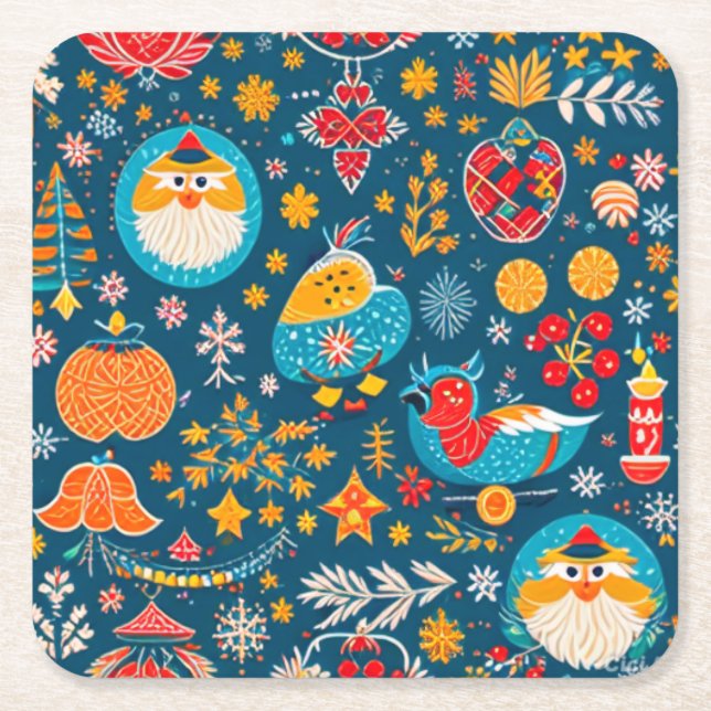 Jul Underlägg Papper Kvadrat (Framsidan)