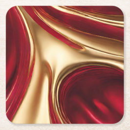 Jul Underlägg-Red och Guld Underlägg Papper Kvadrat